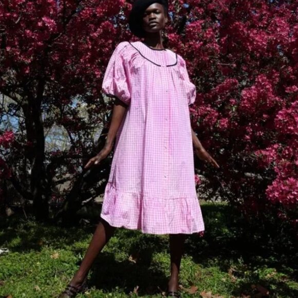 Batsheva pearl snap house dress w/pockets - Picture 2 of 11